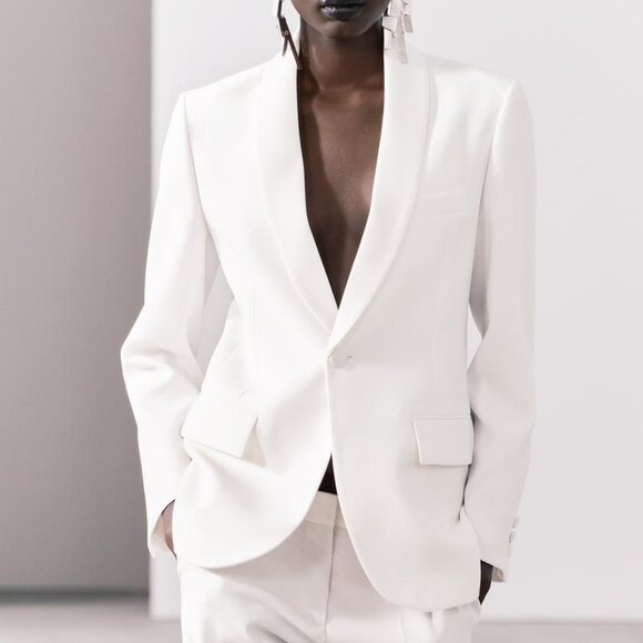 Zara Suit, ZW Collection Tuxedo Jacket & Flared Pants, XS